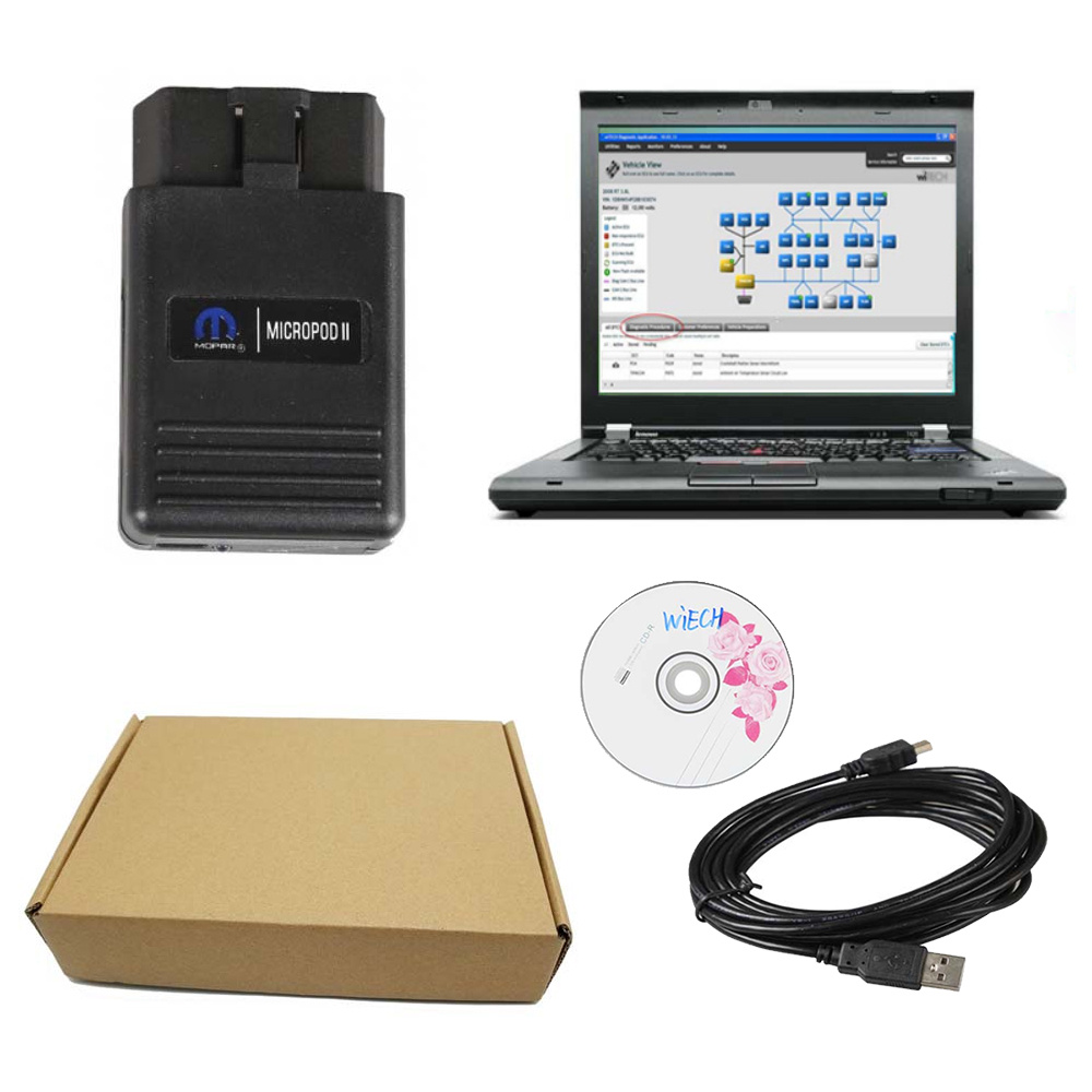 Chrysler WiTech MicroPod 2 V17.04.27 Diagnostic Tool Plus Lenovo T420 or T450 Laptop Ready To Use Update Online