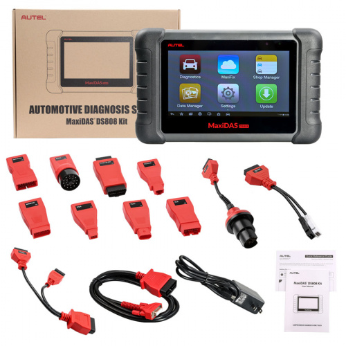 AUTEL MaxiDAS DS808 Kit Android Tablet Diagnostic Tool Full Set Supports Online Update with Injector Coding/Key Coding