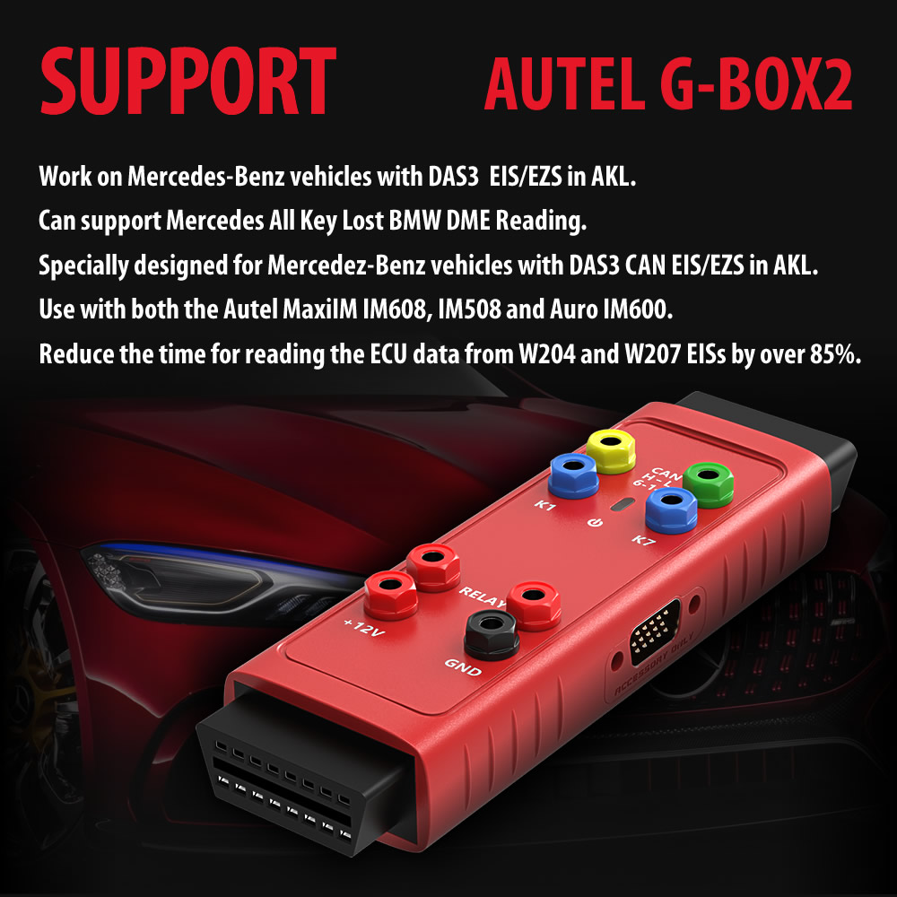 Autel G-BOX 2 Tool for Mercedes Benz All Keys Lost Works with Autel MaxiIM IM608 IM508