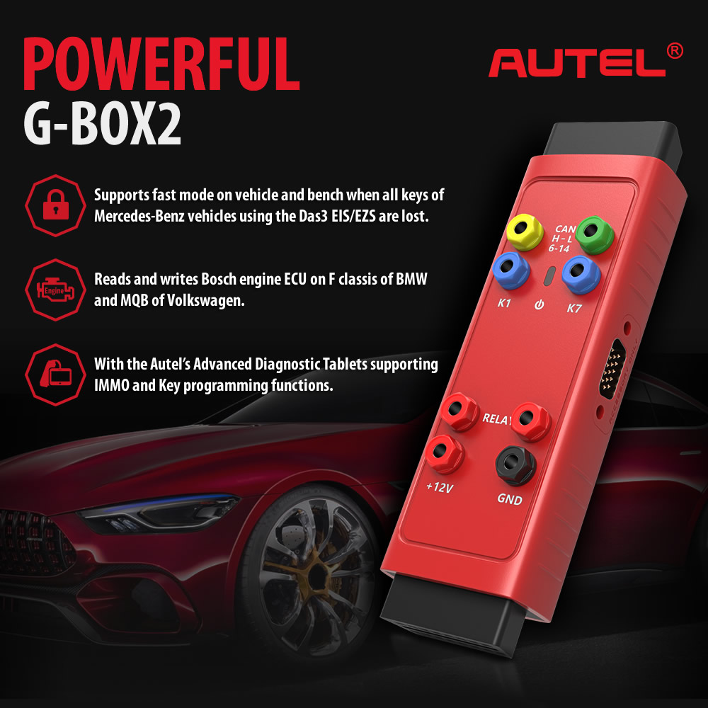 Autel G-BOX 2 Tool for Mercedes Benz All Keys Lost Works with Autel MaxiIM IM608 IM508