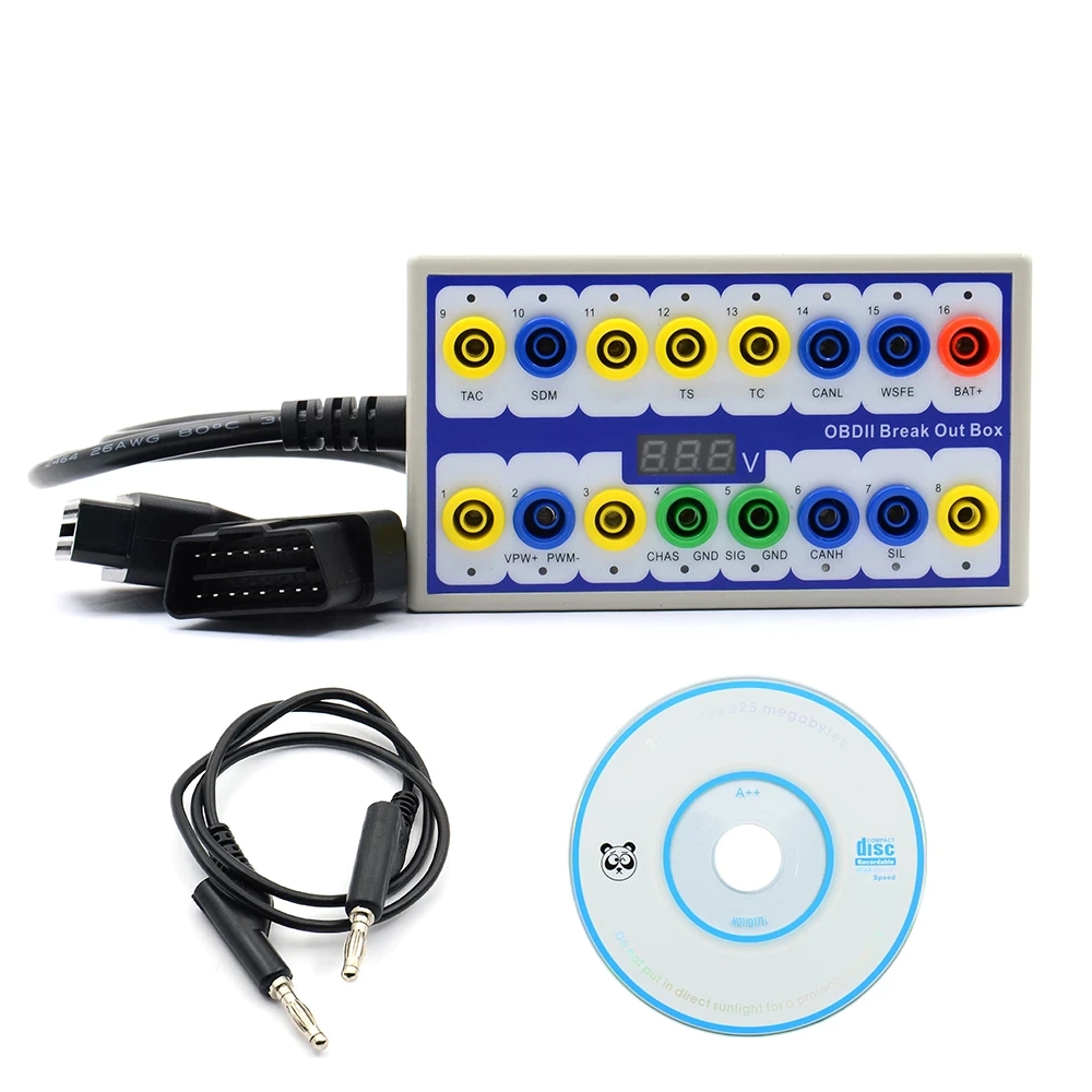 OBD2 Breakout Box Diagnosis Scan Tool for Monitoring Signals of  Protocol/Power/Grounds,Automotive OBDII Protocol Monitor. Breakout Box for  OBDII