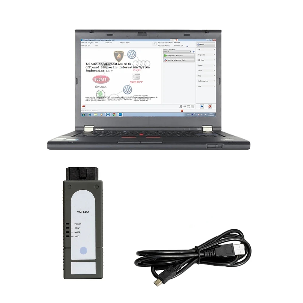 VAS 6154 VCDS Diagnostic Tool ODIS V7.1.1 Replace VAS 5054 For VAG Plus Lenovo T420 Laptop 500G SSD Ready to Use