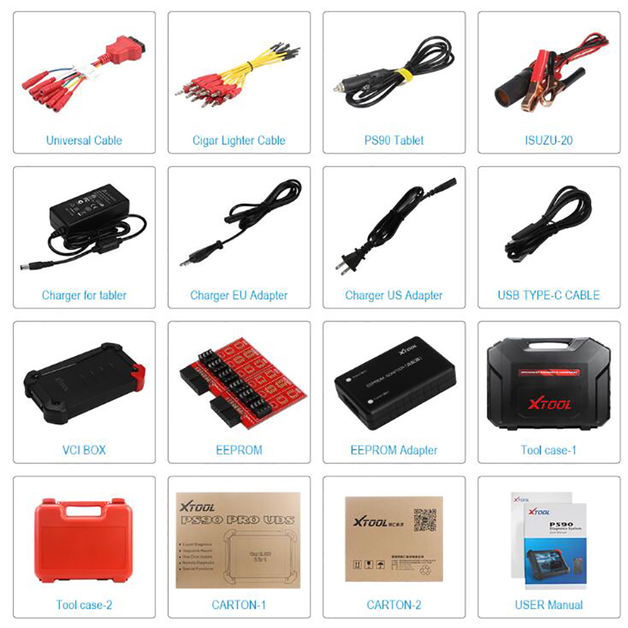 XTOOL PS90 PRO Car And Truck Diagnostic Tool With Odometer Adjustment OBD2 Key Programmer Update Online