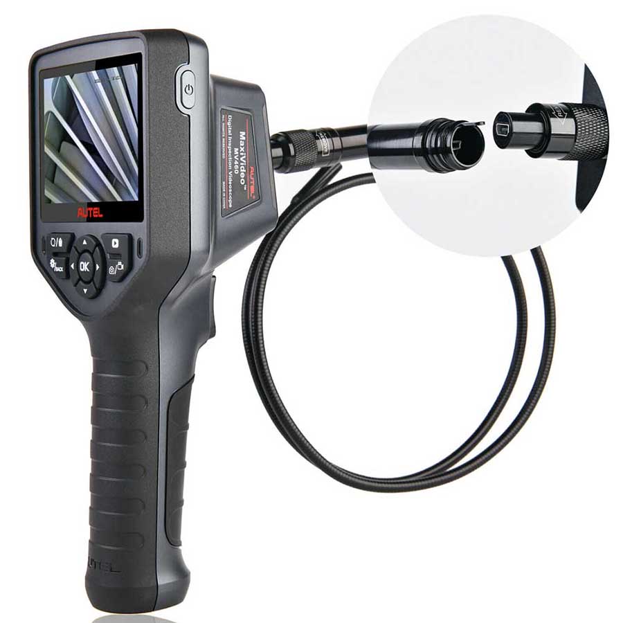Autel MV480 Industrial Endoscope/Borescope Dual Lens 8.5mm Inspection Camera With 7X Zoom 2MP Waterproof Cable