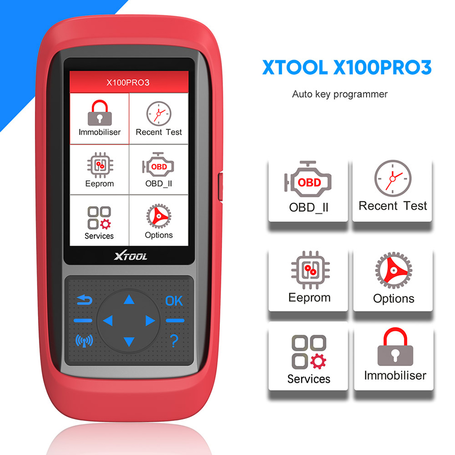 Xtool X100 Pro3 Key Programmer Adds ABS Oil Reset TPS EPB SAS Update Version of X100 pro2