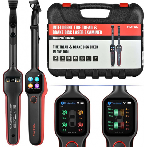 Autel MaxiTPMS TBE200E Tire Brake Examiner 2022 Newest Laser Tire Tread Depth Brake Disc Wear 2in1 Tester Work with ITS600E