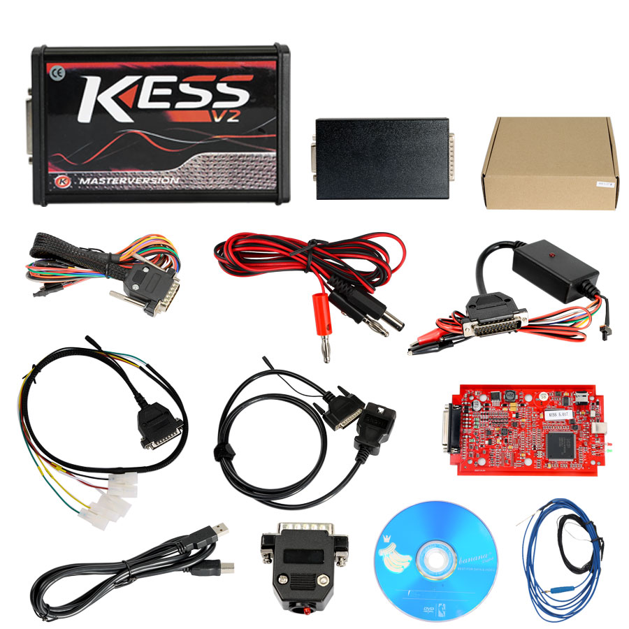 Kess V2 V5.017 Red PCB Online Version V2.8 Plus 4 LED Ktag 7.020 V2.27 Red PCB EURO Online Version ECU Programmer