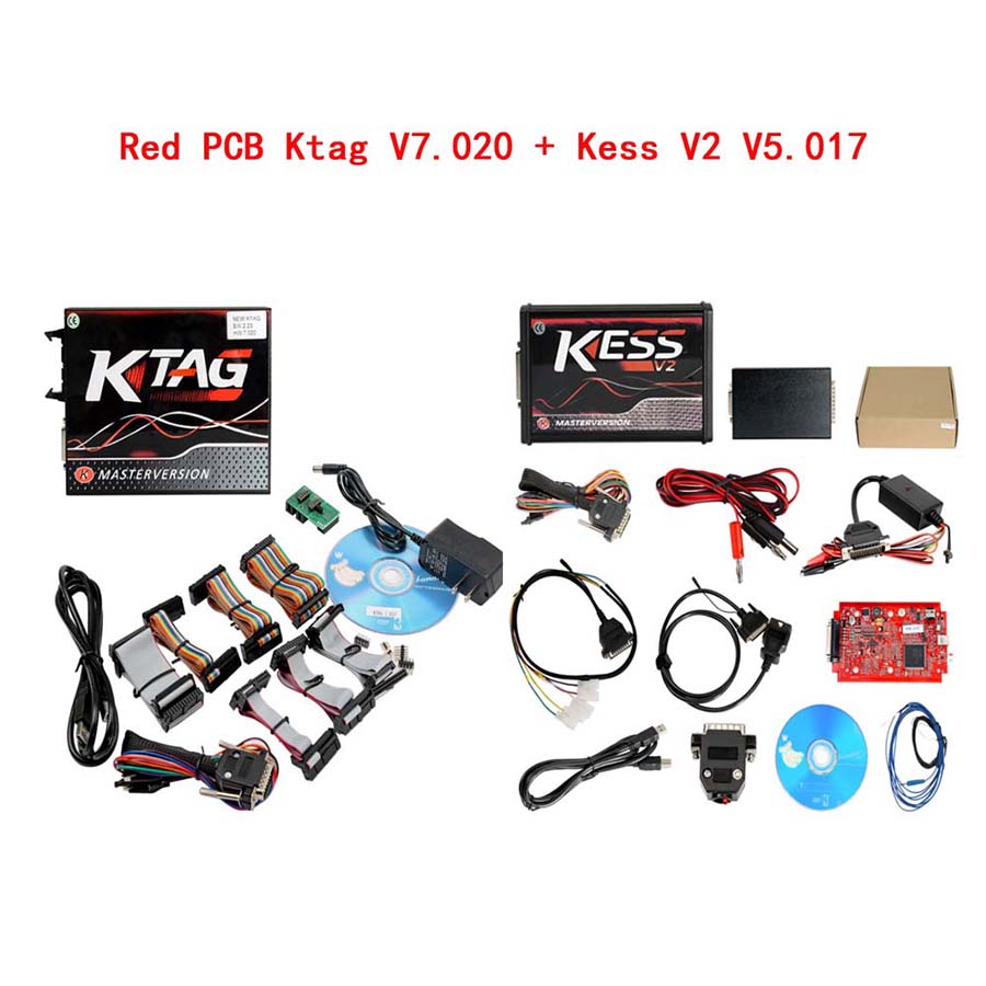 Kess V2 V5.017 Red PCB Online Version V2.8 Plus 4 LED Ktag 7.020 V2.27 Red PCB EURO Online Version ECU Programmer