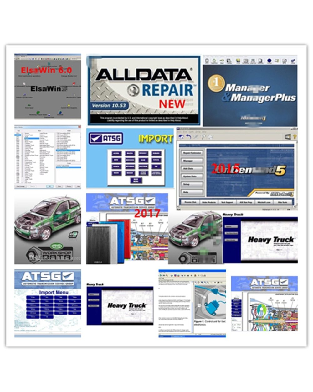 ALL Auto repair software including ALLDATA/Mitchell/Autodata/ WorkShop Vivid/ELSA etc in 1000G HDD