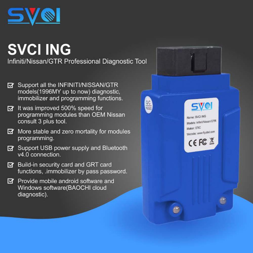 SVCI ING Nissan/Infiniti/GTR Diagnostic​ ​and Programming Tool Replace Consult III Plus​ with Bluetooth