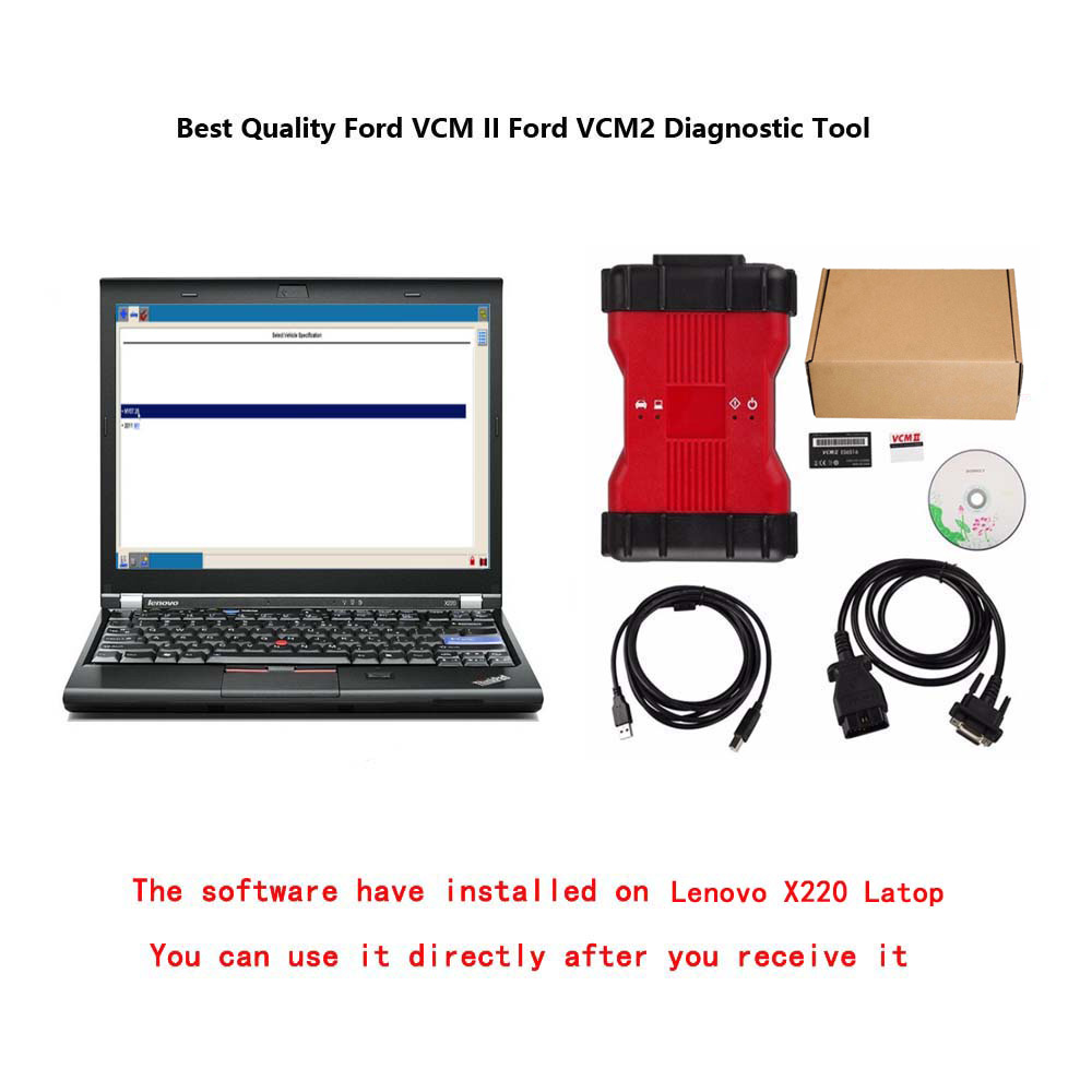 Best Quality Ford VCM II Ford VCM2 Diagnostic Tool V127 With DELL D630 or Lenovo X220 Laptop