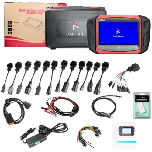 CAR FANS C800+ Heavy Duty Truck Diesel Vehicle Diagnostic Scan Tool for Commercial Vehicle, Passenger Car, Machinery with Special Function