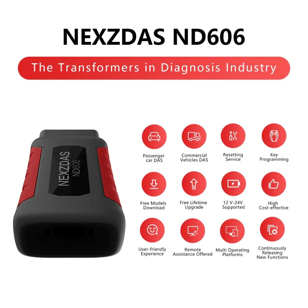 Humzor NexzDAS ND606 Diagnostic Tool Support Special Functions Key Programming for Both Cars and Heavy Duty Trucks