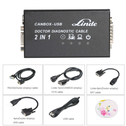 Linde Canbox and Doctor Diagnostic Cable USB ScanTool 2 in 1 V2016 Truck Scanner