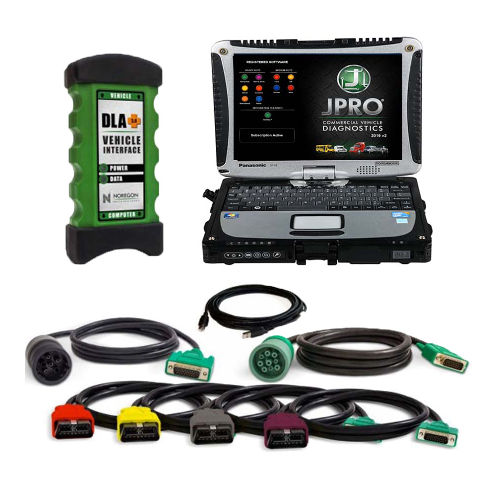 2025 V1 Noregon JPRO Professional Truck Diagnostic Scan Tool Plus Panasonic CF19 I5 Laptop