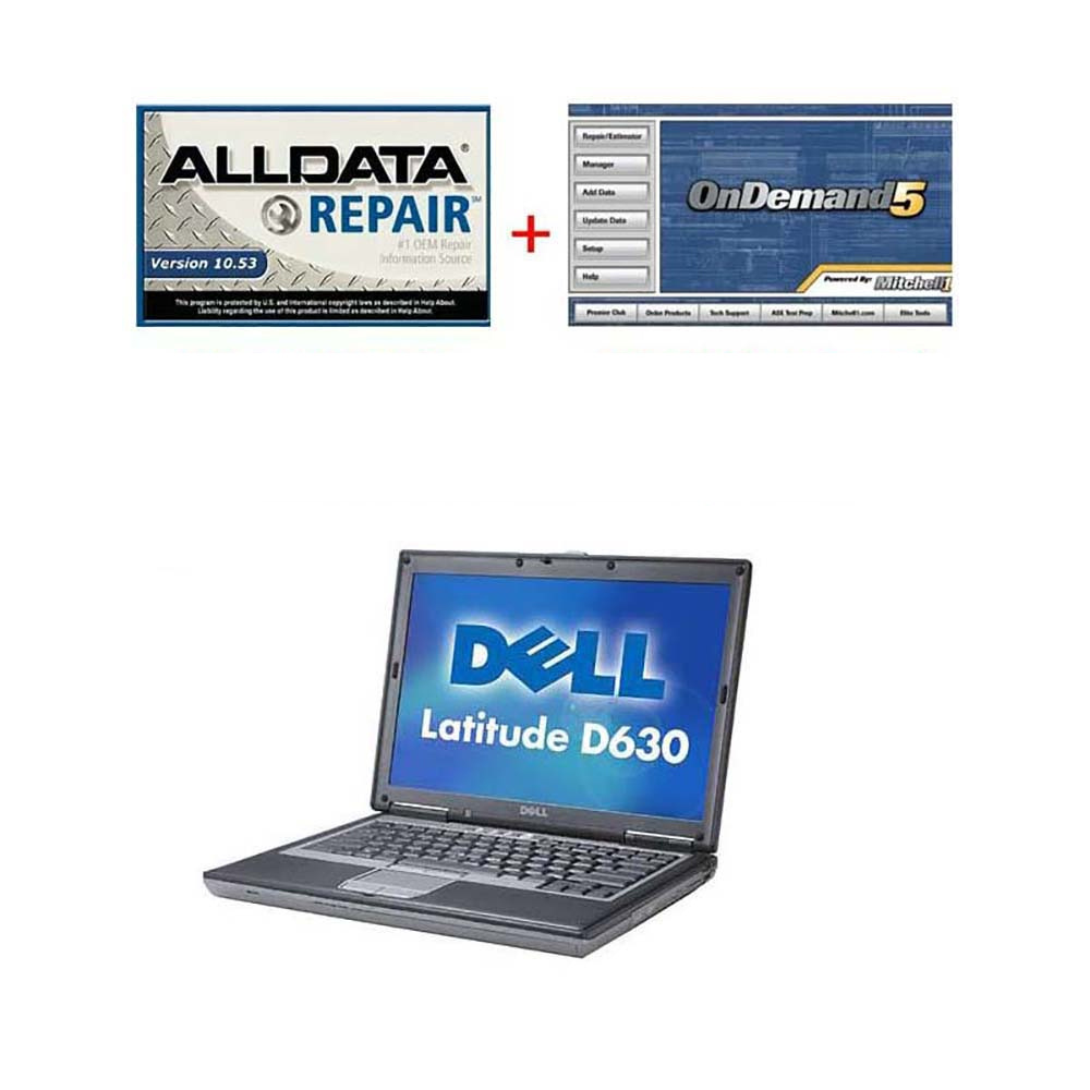 Newest Auto Repair Alldata 10.53 and Mitchell Software installed on Dell D630 ready to use