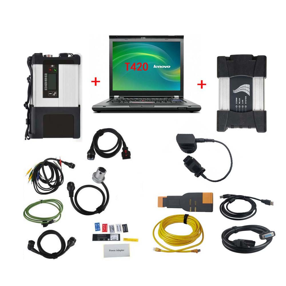 MB STAR C5 Doip 2023.09+ BMW ICOM NEXT 2024.03 With Lenovo T420 8GB Laptop BENZ BMW Softwares Full Set Ready to Use