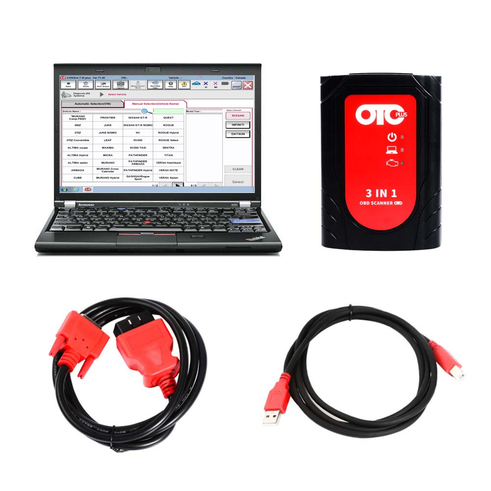 Nissan Consult 3 Plus + Toyota TIS + VOLVO VIDA DICE OTC 3 in 1 Car Diagnostic Tool Plus Lenovo X220 Laptop Ready to Use