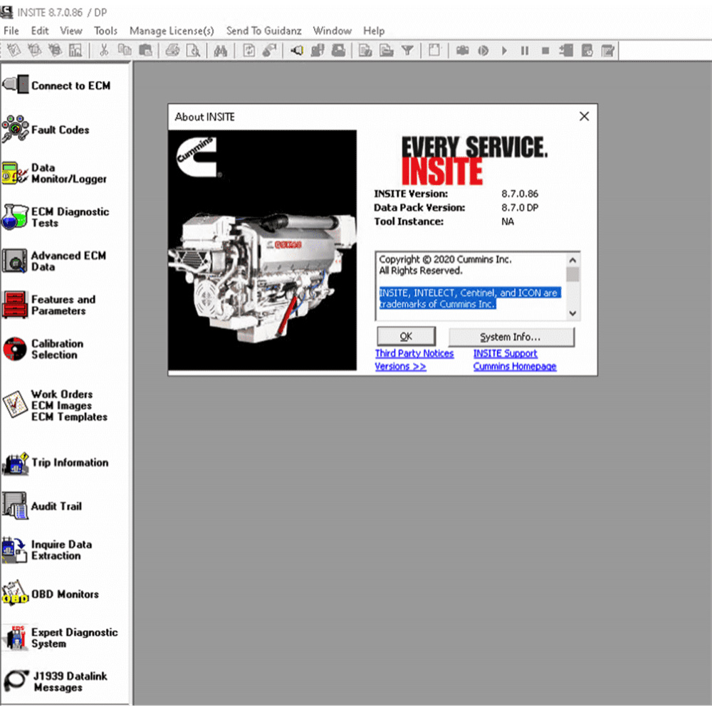 Cummins INSITE 8.7 Software Cummins 8.7 Pro Version No Time Limitation