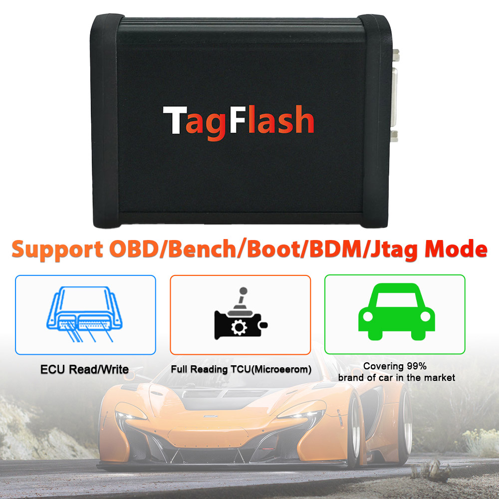 TagFlash ECU Programmer Support OBD / BENCH / BOOT / BDM / JTAG mode Full reading TCU (MICROEEROM)