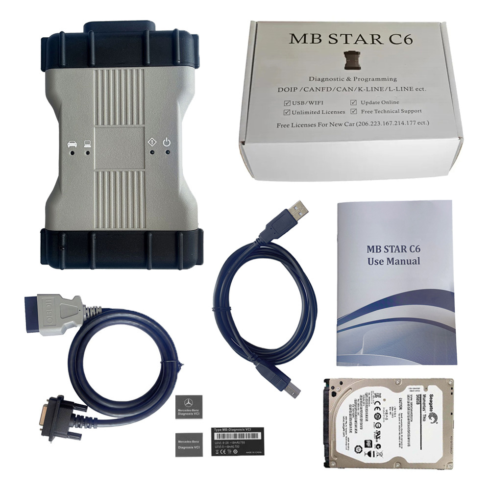 MB Star C6 Doip Diagnosis Tool & Code Scanner for Benz/Mercedes C6 Star MB Multiplex WIFI with V2024.03 Software