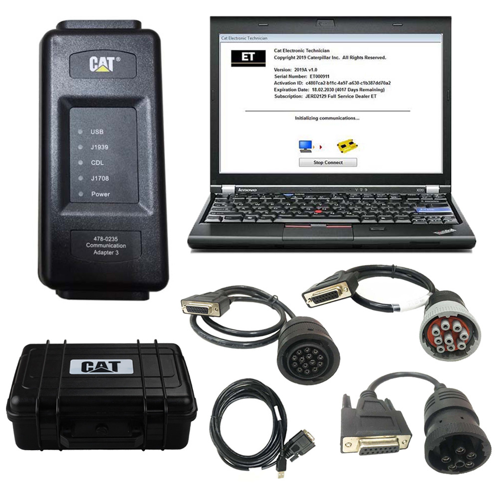 Best Quality 2025A 2019C CAT Caterpillar ET 4 Diagnostic Adapter IV CAT Diagnostic Tool Plus Lenovo X230 Laptop