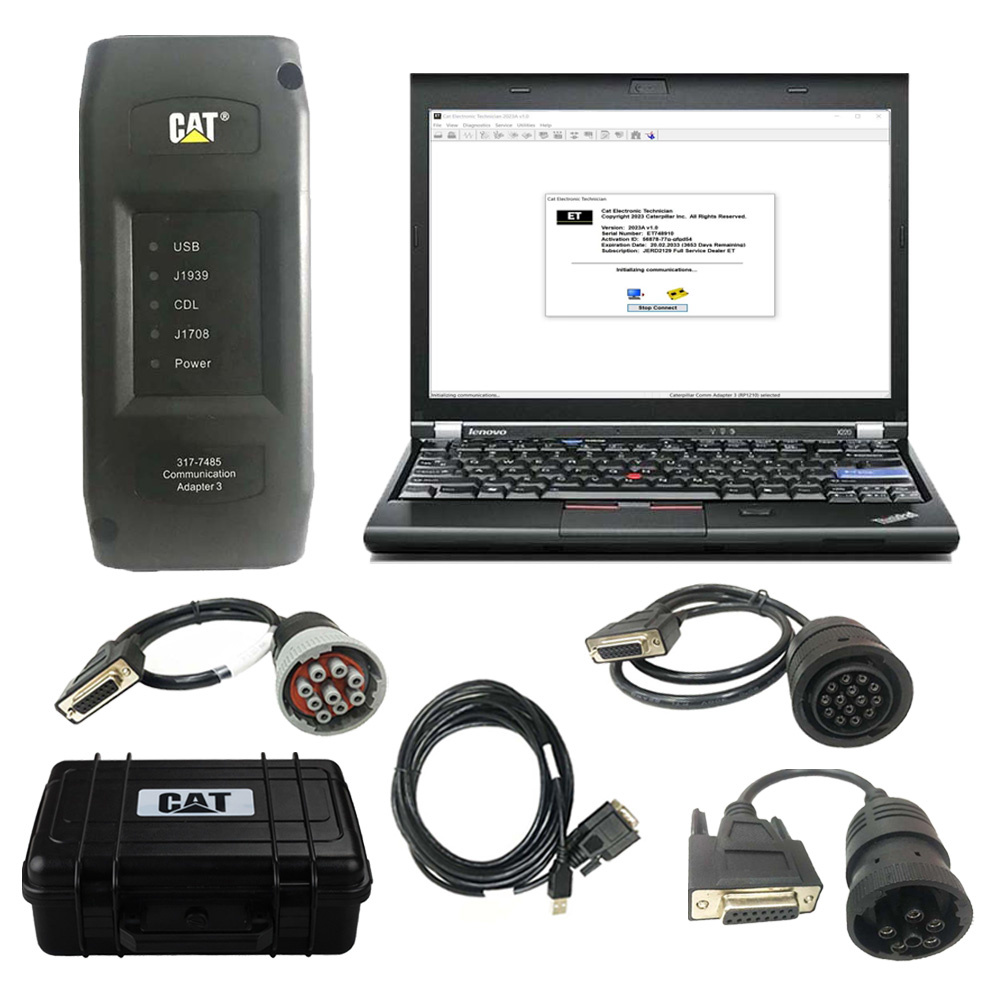 2023A 2019C CAT Caterpillar ET Diagnostic Adapter III CAT Diagnostic Tool PLUS Lenovo X220 laptop (Real Caterpillar ETAdapter 3)