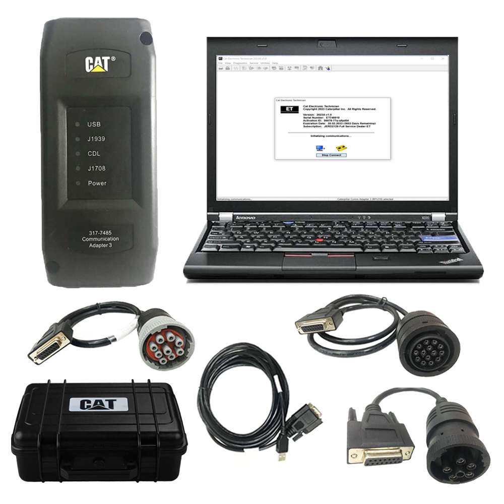 2024A 2019C CAT Caterpillar ET Diagnostic Adapter III CAT Diagnostic Tool PLUS Lenovo X220 laptop (Real Caterpillar ETAdapter 3)