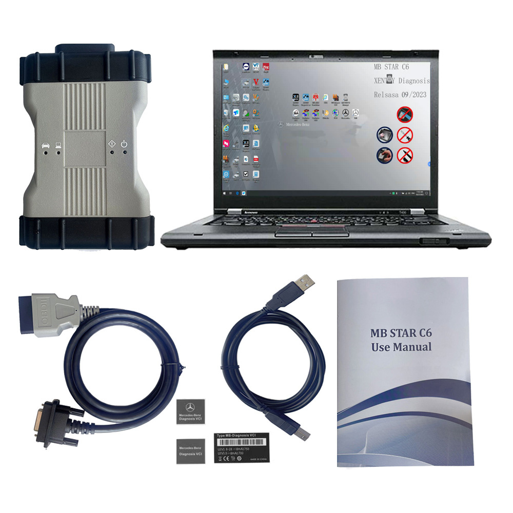 V2023.09 Mercedes Benz Xentry diagnosis VCI BENZ C6 DOIP Multiplexer Diagnostic Tool Plus Lenovo T420 Laptop