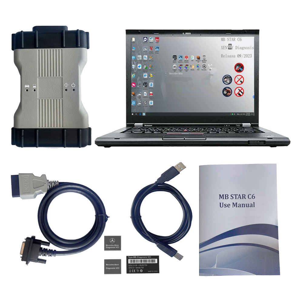 V2024.03 Mercedes Benz Xentry diagnosis VCI BENZ C6 DOIP Multiplexer Diagnostic Tool Plus Lenovo T420 Laptop