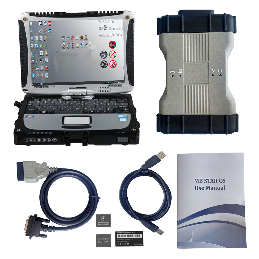 BENZ C6 MB STAR SD Connect C6 DoIP Xentry BENZ Diagnosis VCI Plus Panasonic CF19 I5 4GB Laptop V2024.03