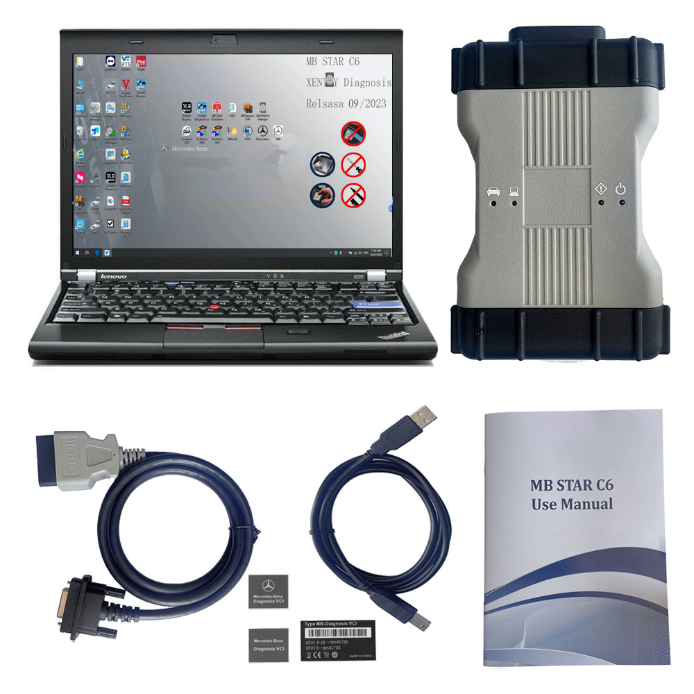 V2024.03 MB STAR C6 Benz Xentry diagnosis VCI DOIP &AUDIO Mercedes BENZ C6 Diagnostic Tool PLUS Lenovo X230 Laptop