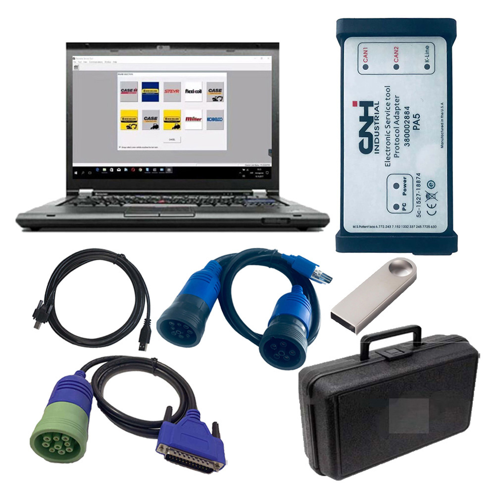 New Holland Electronic Service Tools CNH Kit Engineering Level ​CNH EST DPA 5 Diagnostic Tool Plus Lenovo T420 Laptop