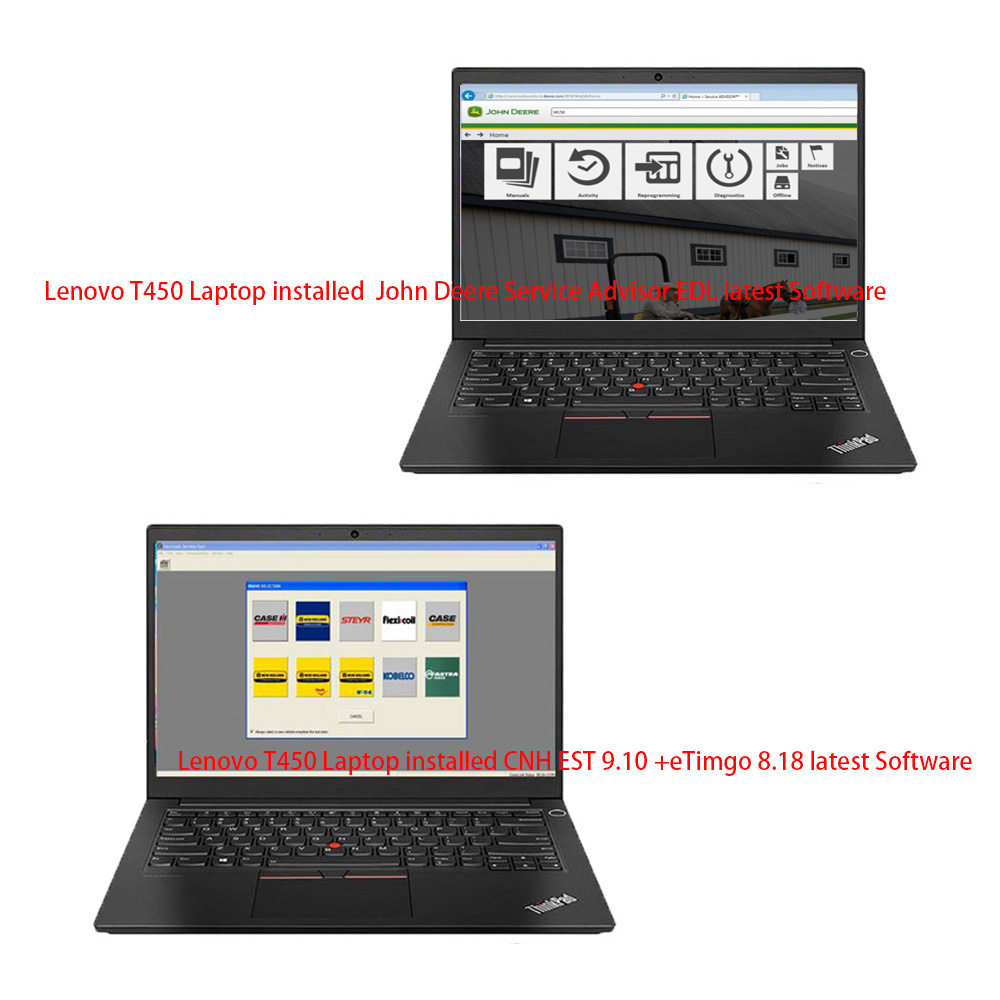 Lenovo T450 Laptop installed CNH EST 8.6 9.12 Software/ John Deere Service Advisor EDL V2 V3 Software Ready to Use