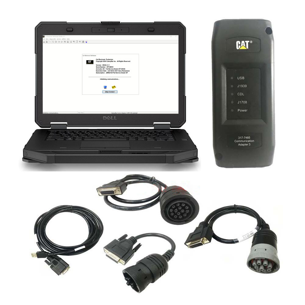 Best Quality 2025A CAT Caterpillar ET 3 Diagnostic Adapter III CAT ET Truck Diagnostic Tool With DELL 5414 Laptop