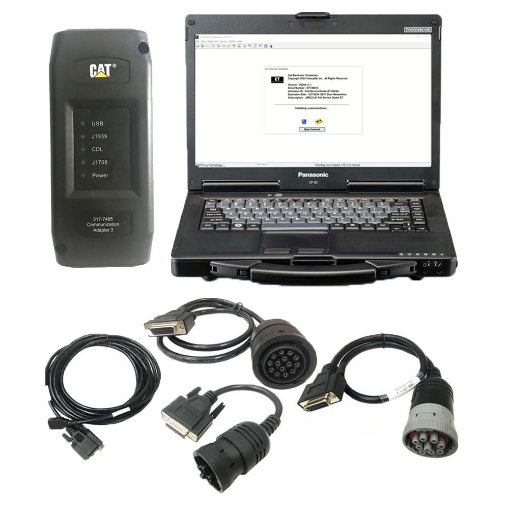2025A/2019C CAT Caterpillar ET Diagnostic Adapter 3 (Real Caterpillar ET3 Adapter III) PLUS Panasonic CF54 Laptop