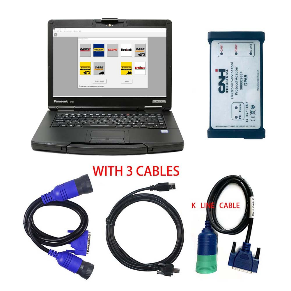 New Holland Electronic Service Tool CNH EST 9.12 ​Engineering Level Kit DPA 5 Diagnostic Tools Plus Panasonic CF54 Laptop