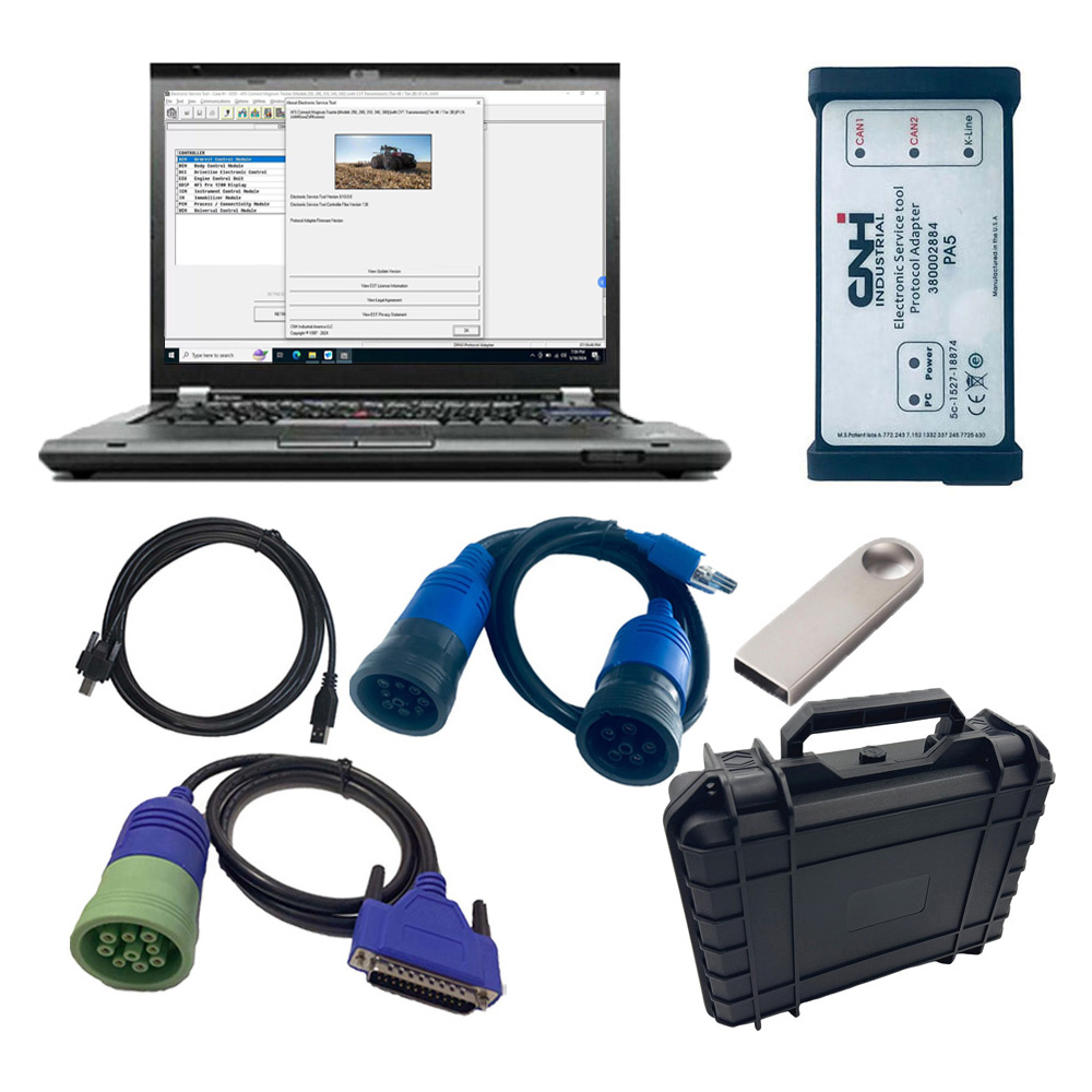New Holland Electronic Service Tools CNH Kit Engineering Level ​CNH EST DPA 5 Diagnostic Tool Plus Lenovo T420 Laptop