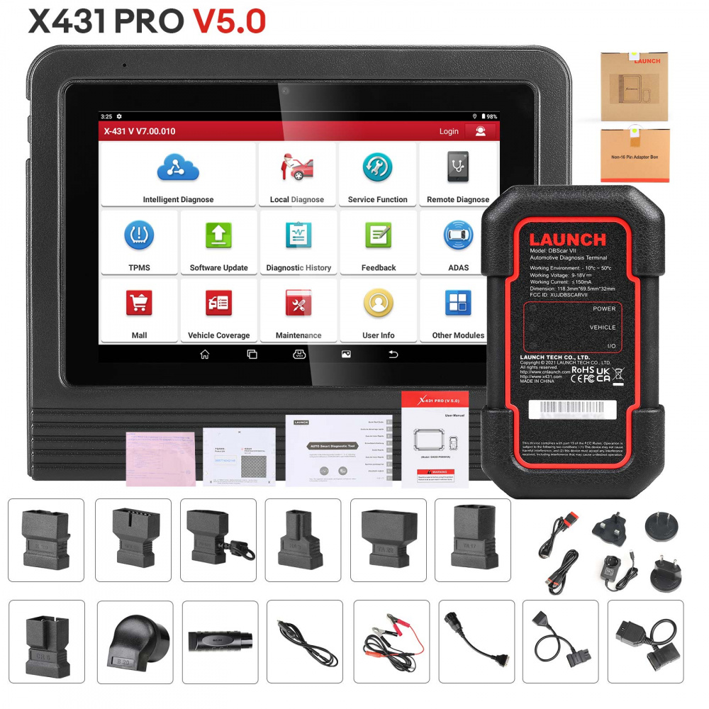 Launch X431 V (X431 Pro V5.0)  Car Diagnostic Tool with DBScar VII Supports CAN FD DoIP ECU Coding 37 Special Functions