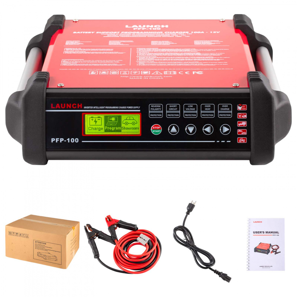 LAUNCH PFP-100 Programming Flash Power Advanced Diagnostic Battery Charger And Maintainer for Vehicles Cars Trucks Boats Tractors Buses