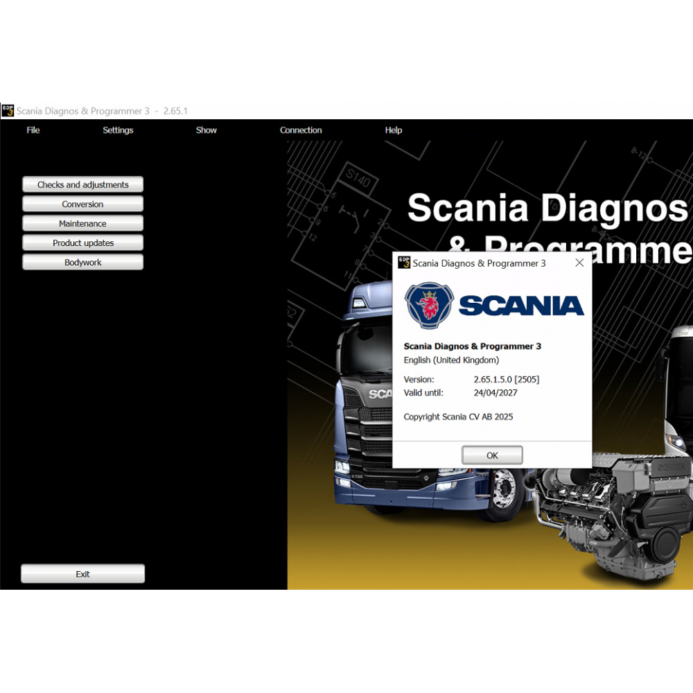 Scania SDP3 V2.64.3 Latest Software Version With Scania Xcom 2.54 and 2025 Scania Multi Spare Parts and Manuals