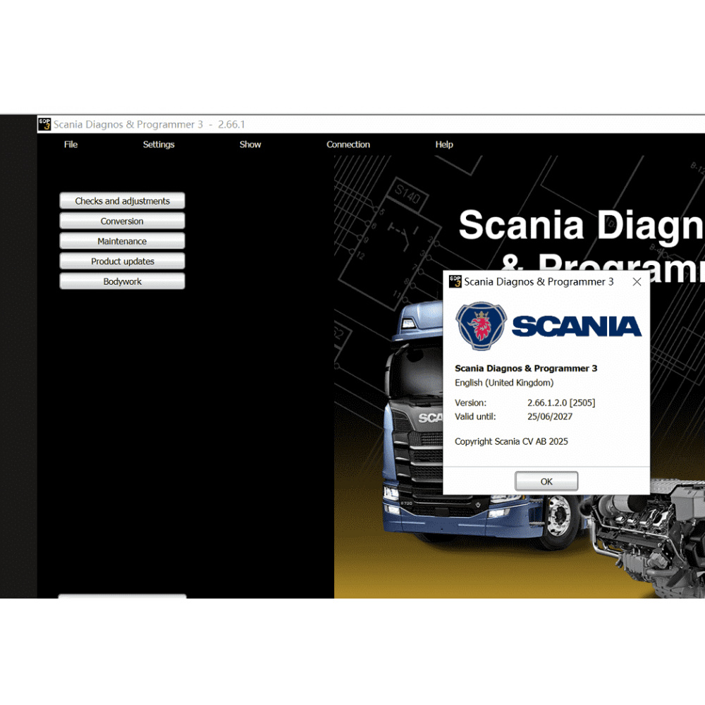 Scania SDP3 V2.66.1 Latest Software Version With Scania Xcom 2.54 and 2025 Scania Multi Spare Parts and Manuals