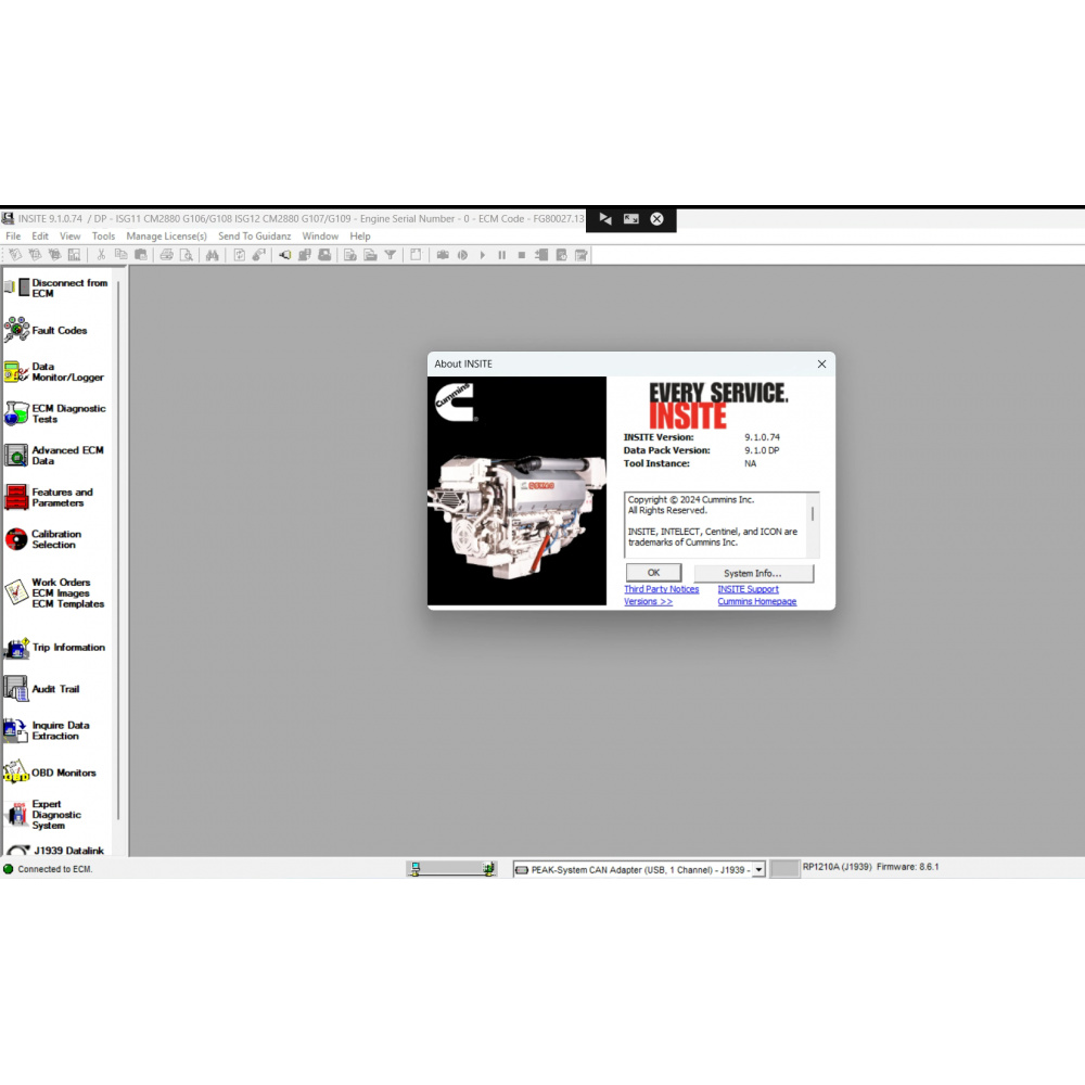 CUMMINS INSITE 9.1/9.0/8.7 Pro 2025 Latest Diagnosis Software