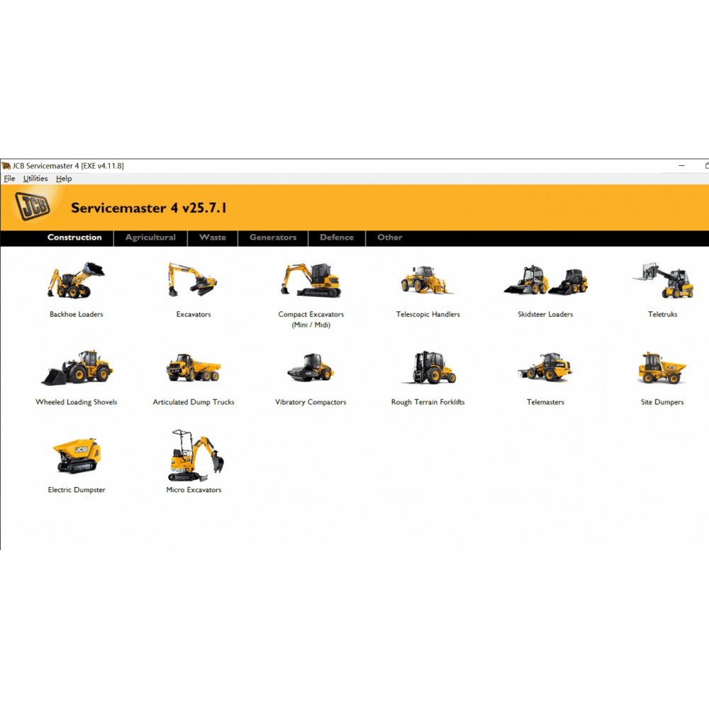 JCB ServiceMaster 4 V25.07 Diagnostic Software 25.7