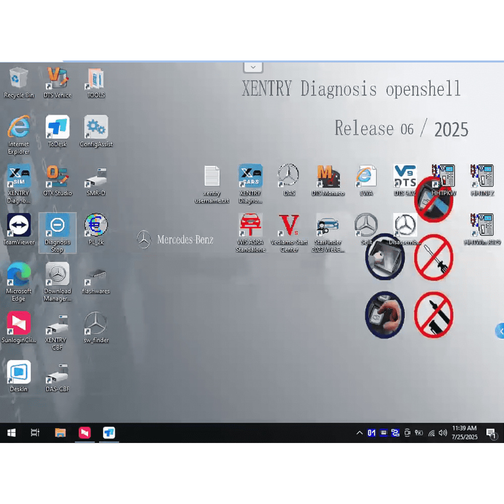 V2025.06 Car / V2025.04 Truck MB Star C4/C5 BENZ New Diagnostic Software with Xentry/ DAS/ EPC/ WIS/ Vediamo/ DTS