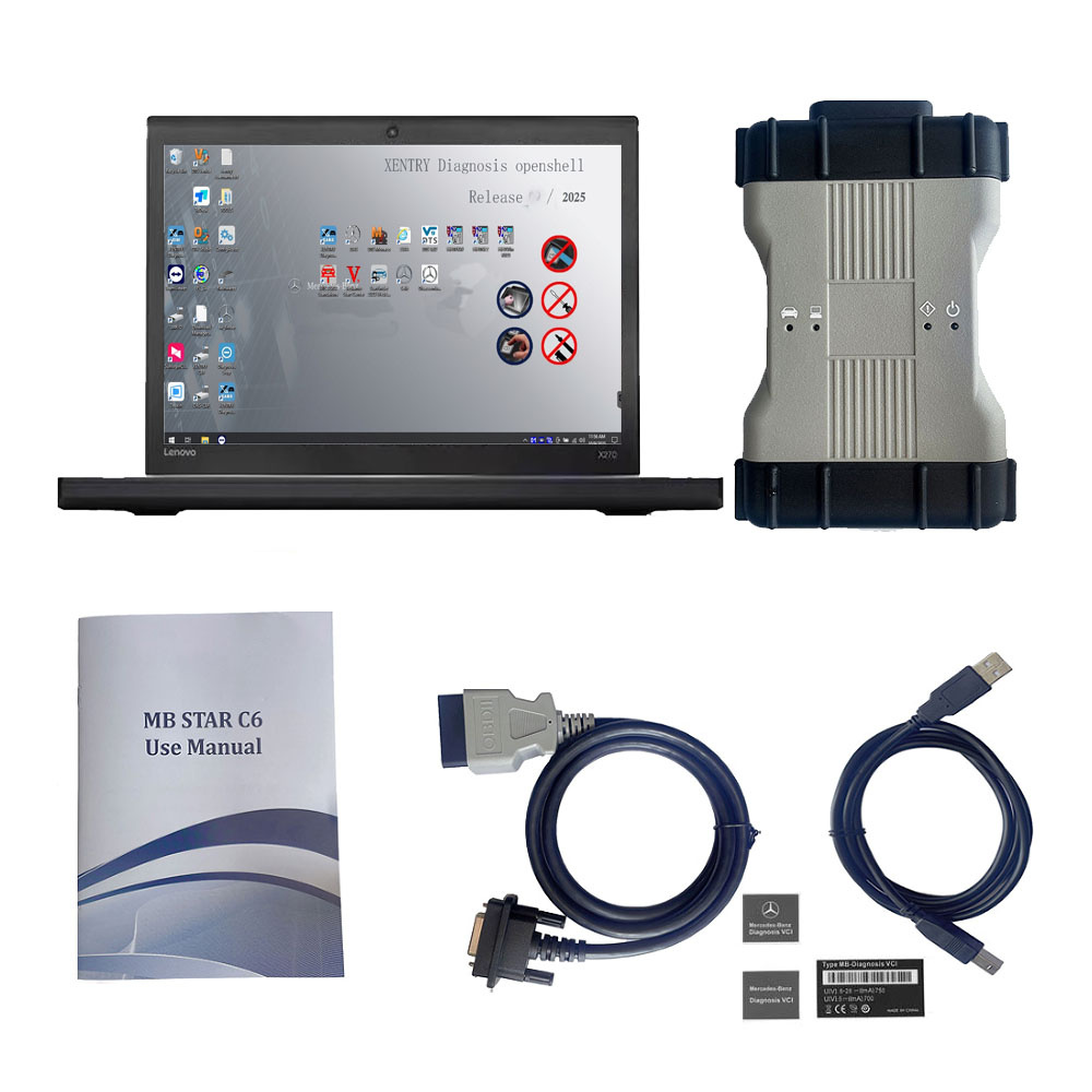 V2025.03 Mercedes BENZ C6 MB SD Connect C6 DoIP Xentry Diagnosis VCI Plus Lenovo X270 Laptop Ready to Use