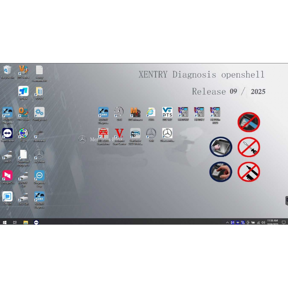 V2025.09 Car / V2025.07 Truck MB Star C4/C5 BENZ New Diagnostic Software with Xentry/ DAS/ EPC/ WIS/ Vediamo/ DTS