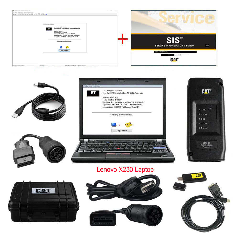 2025C CAT Caterpillar ET Diagnostic Adapter III CAT Diagnostic Tool PLUS Lenovo X230 laptop With WIFI