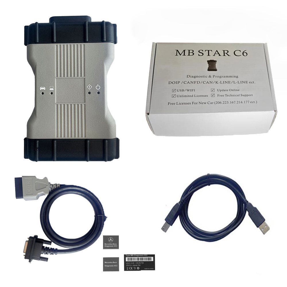MB Star C6 Doip Diagnosis Tool & Code Scanner for Benz/Mercedes C6 Star MB Multiplex WIFI with V2025.12 Software