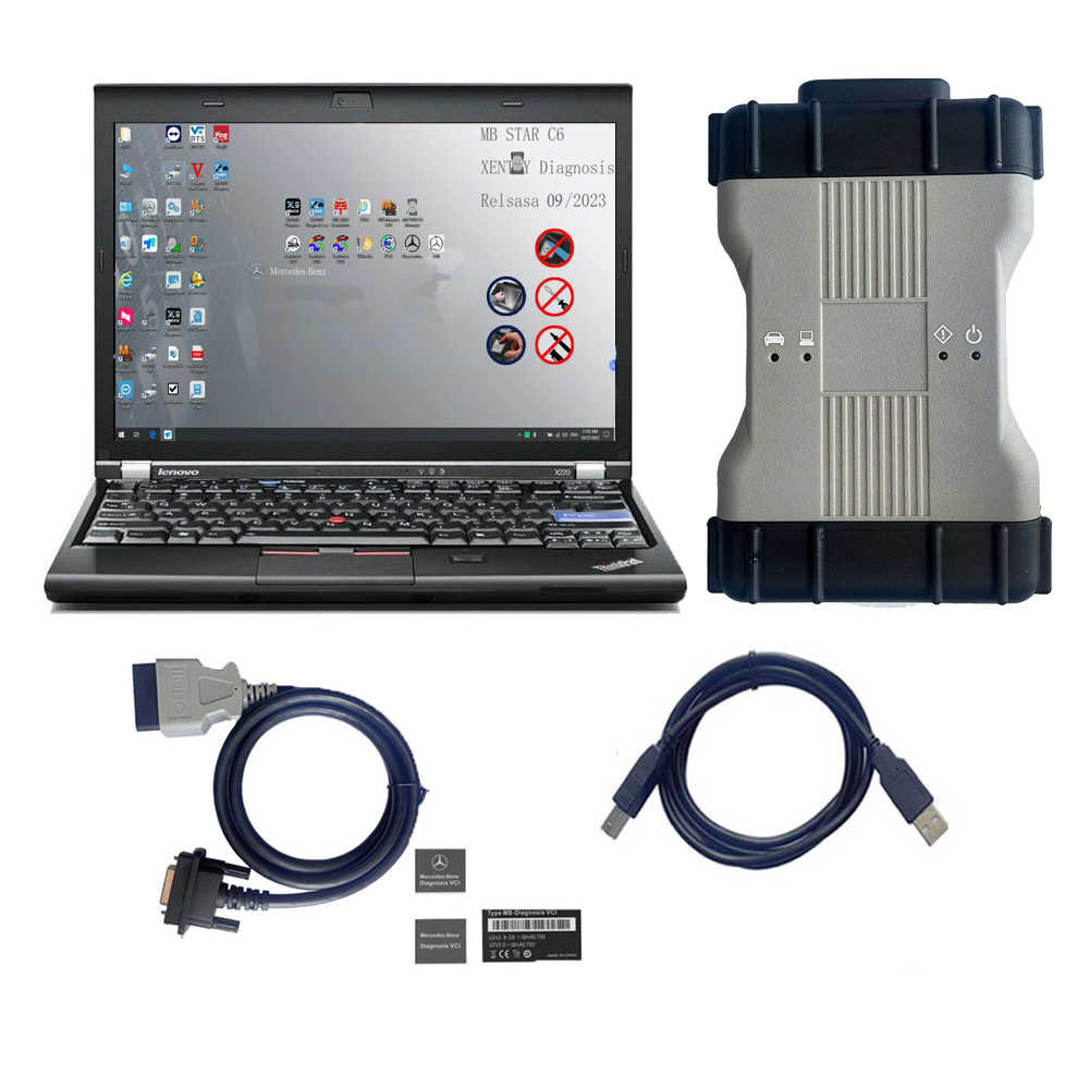 V2025.12 MB STAR C6 Benz Xentry diagnosis VCI DOIP &AUDIO Mercedes BENZ C6 Diagnostic Tool PLUS Lenovo X230 Laptop
